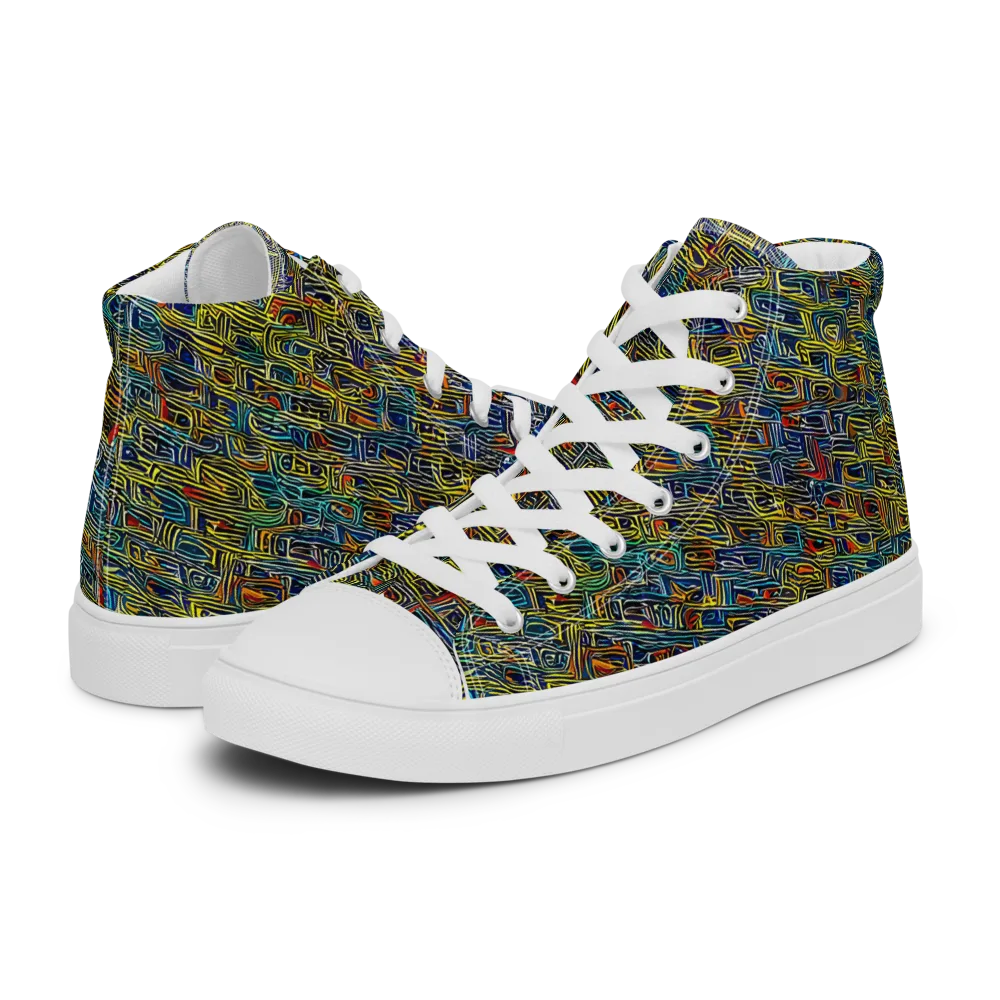 Static Safari on Women's High Top Canvas Shoes — Left