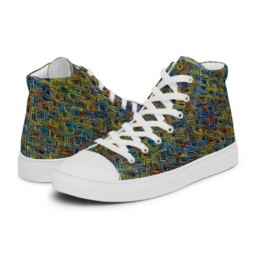 Static Safari on a Women's High Top Canvas Shoes