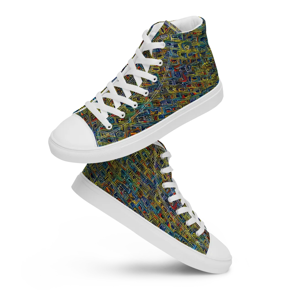Static Safari on Women's High Top Canvas Shoes — Front