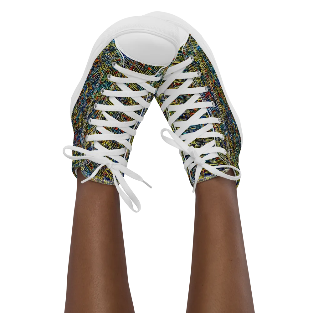 Static Safari on Women's High Top Canvas Shoes — Front