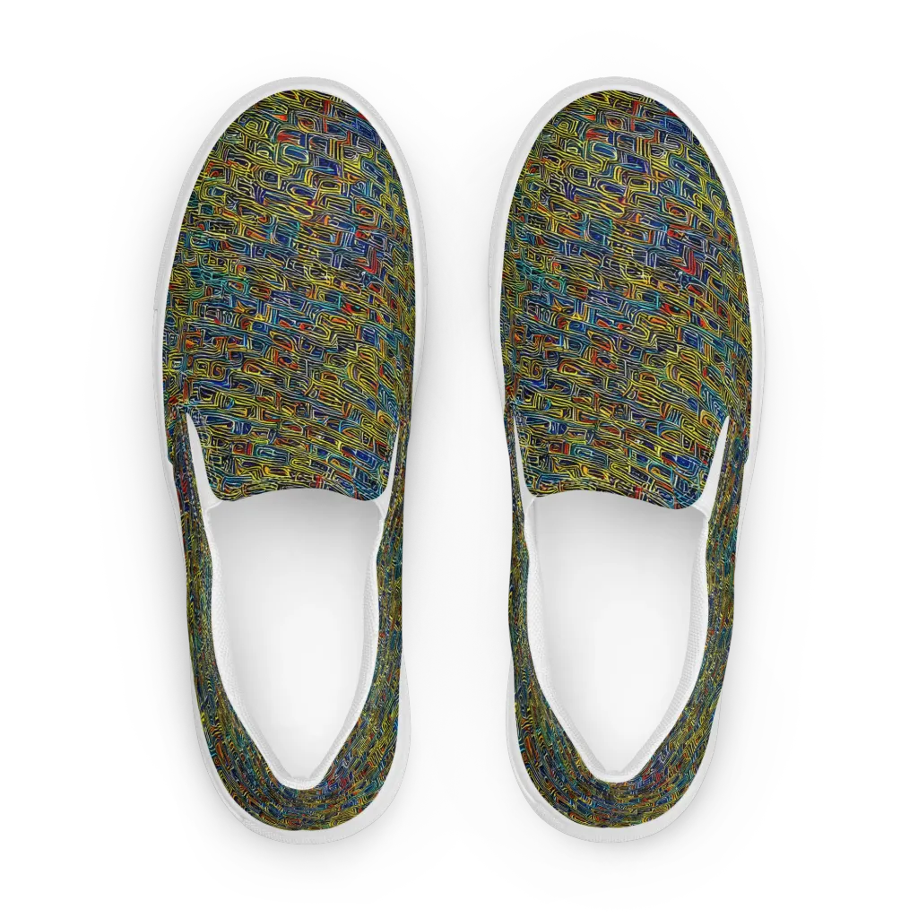 Static Safari on Men's Slip-On Canvas Shoes — Front