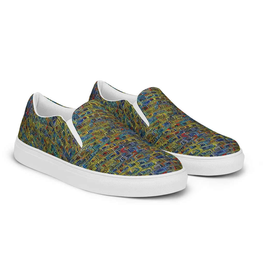 Static Safari on Men's Slip-On Canvas Shoes — Right Front
