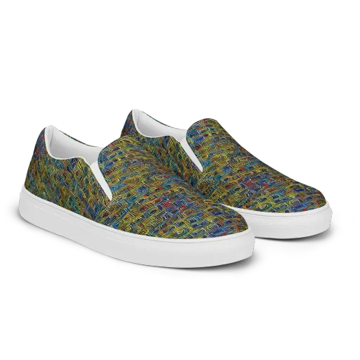 Static Safari on a Men's Slip-On Canvas Shoes