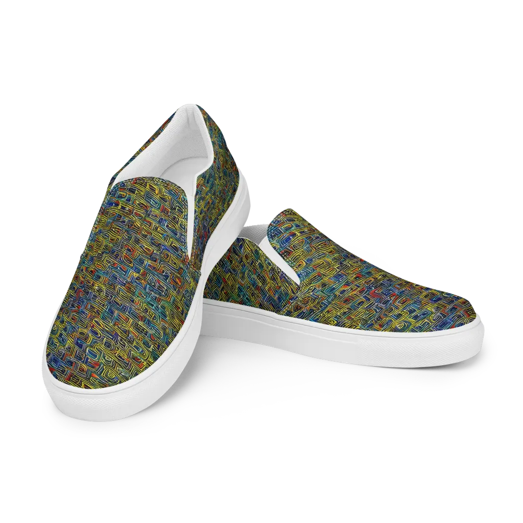Static Safari on Men's Slip-On Canvas Shoes — Left Front