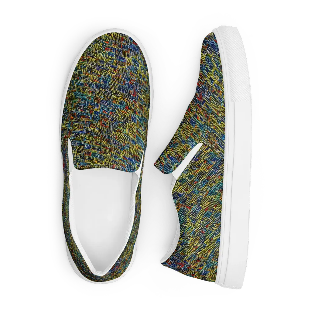 Static Safari on Men's Slip-On Canvas Shoes — Front