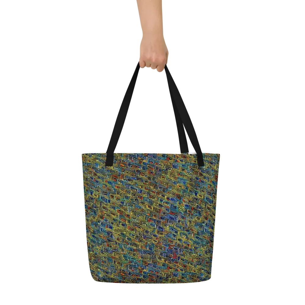 Static Safari on Large Tote Bag W/ Pocket — Front
