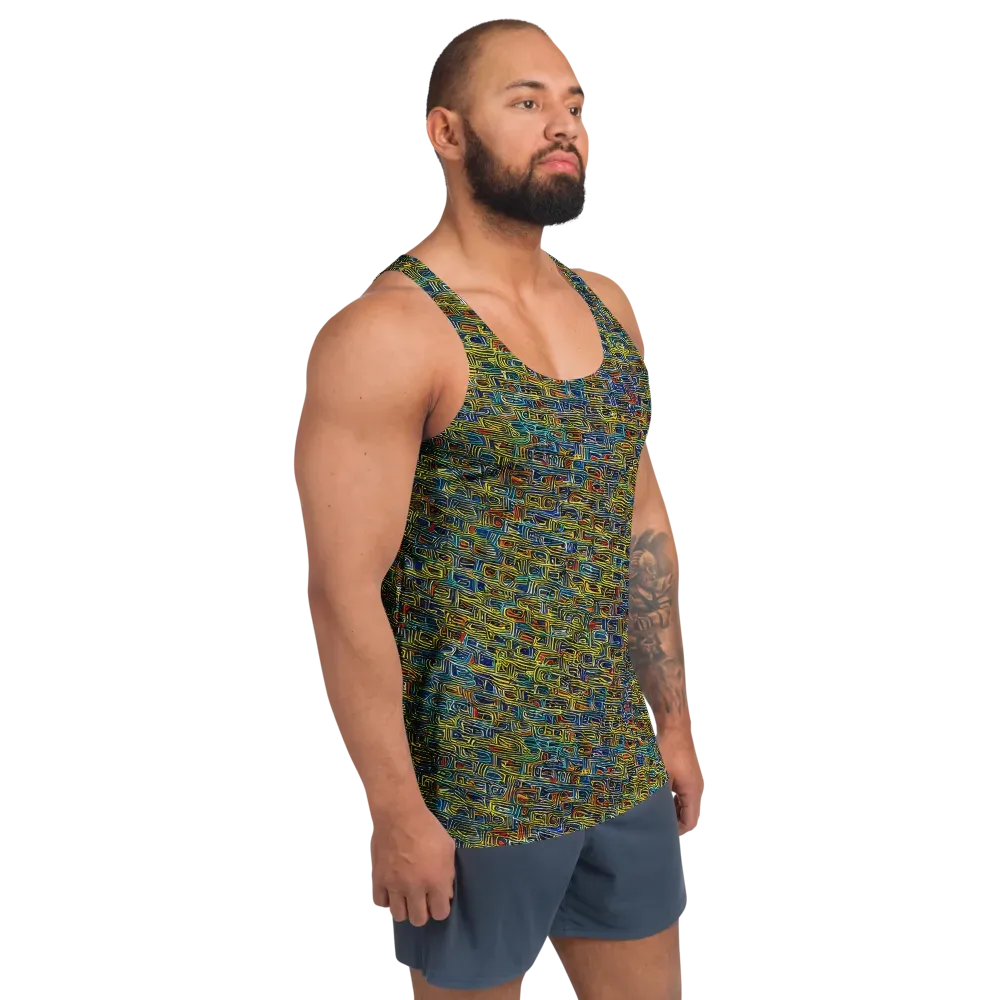 Static Safari on Men's Tank Top — Right Front