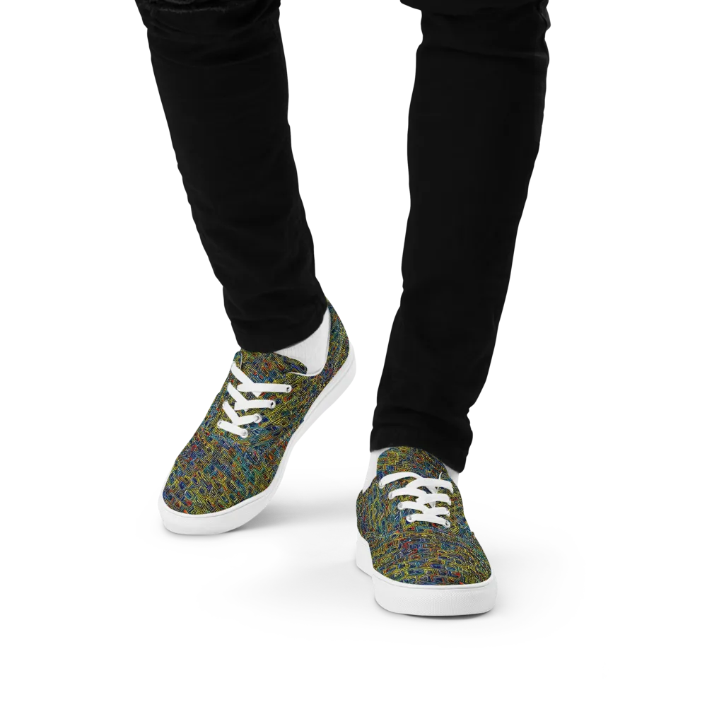 Static Safari on Men's Lace-Up Canvas Shoes — Front