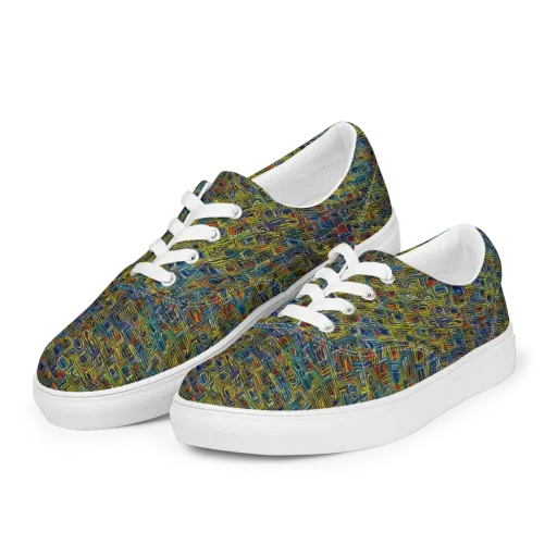 Static Safari on a Men's Lace-Up Canvas Shoes