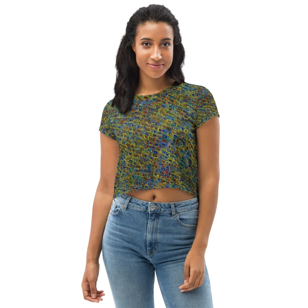Static Safari on Crop Tee — Front