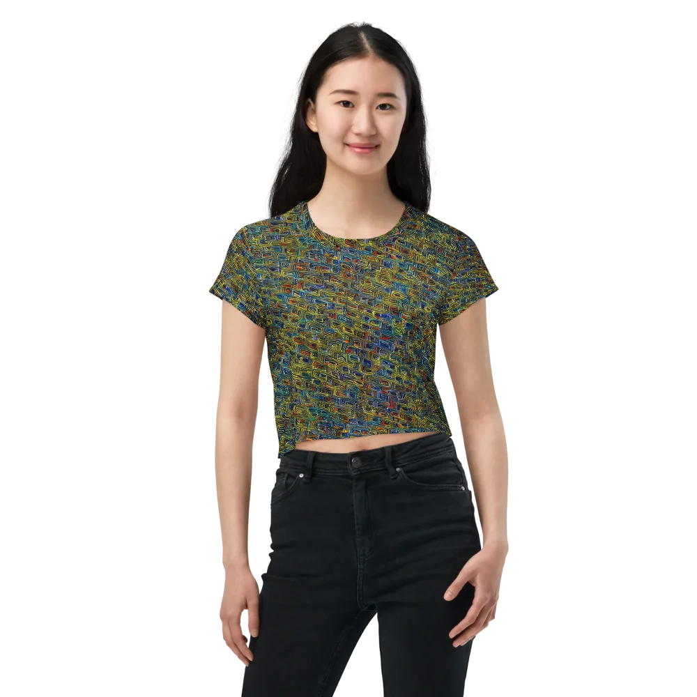 Static Safari on Crop Tee — Front