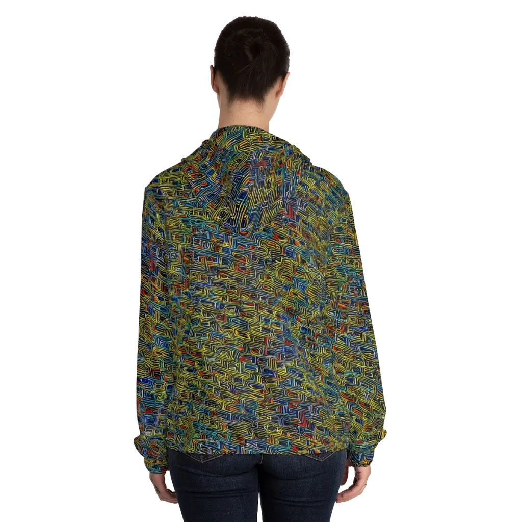 Static Safari on Women's Full-Zip Hoodie — Back On Person