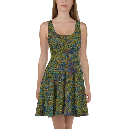 Static Safari on a Skater Dress