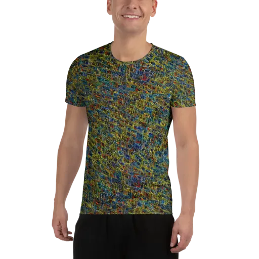 Static Safari on a Men's Athletic T-Shirt