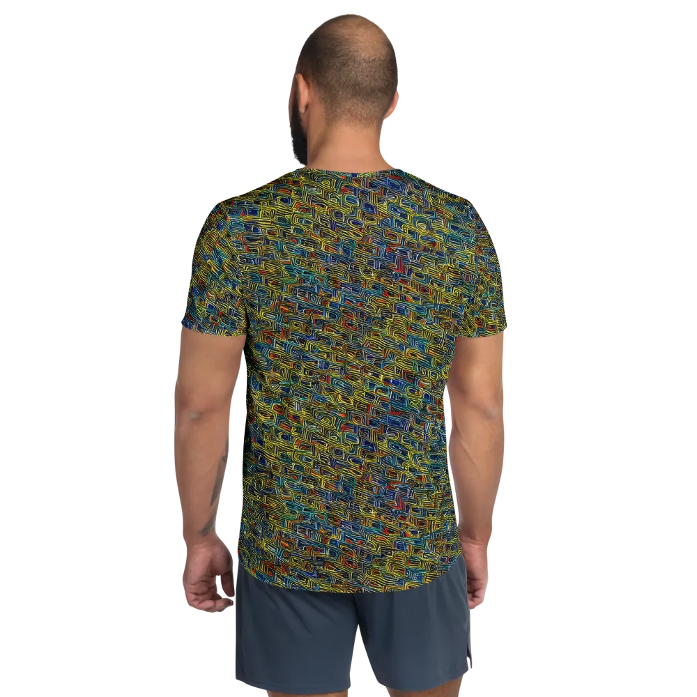 Static Safari on Men's Athletic T-Shirt — Back