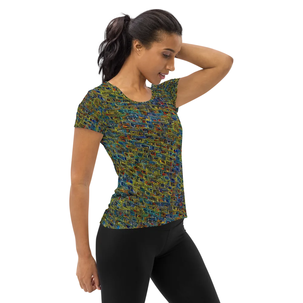 Static Safari on Women's Athletic T-Shirt — Right
