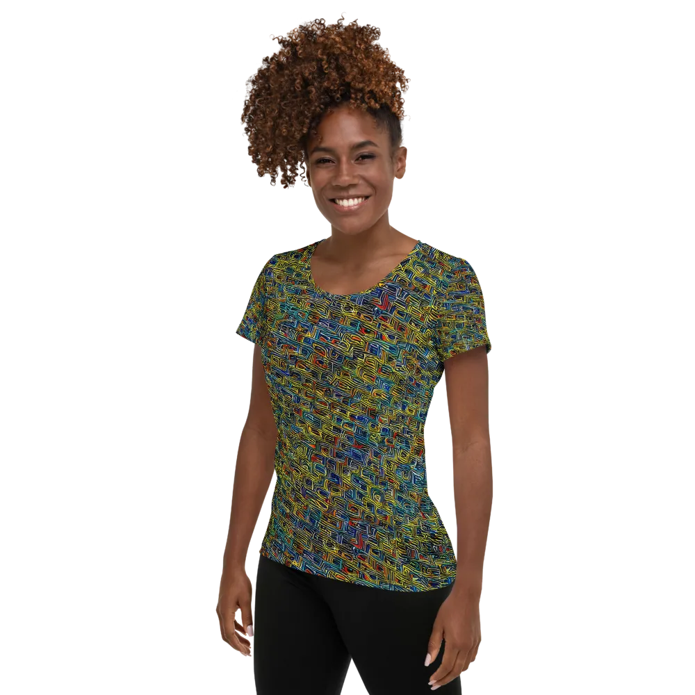 Static Safari on Women's Athletic T-Shirt — Left