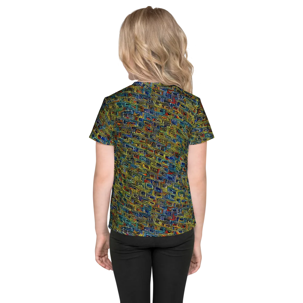 Static Safari on Kids Crew Neck T-Shirt — Back