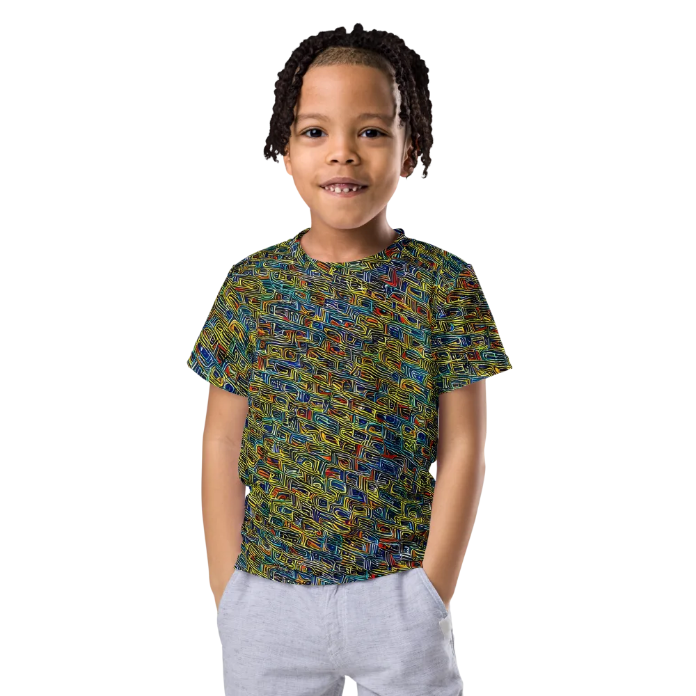 Static Safari on Kids Crew Neck T-Shirt — Front