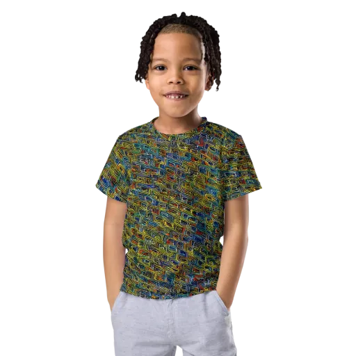 Static Safari on a Kids Crew Neck T-Shirt