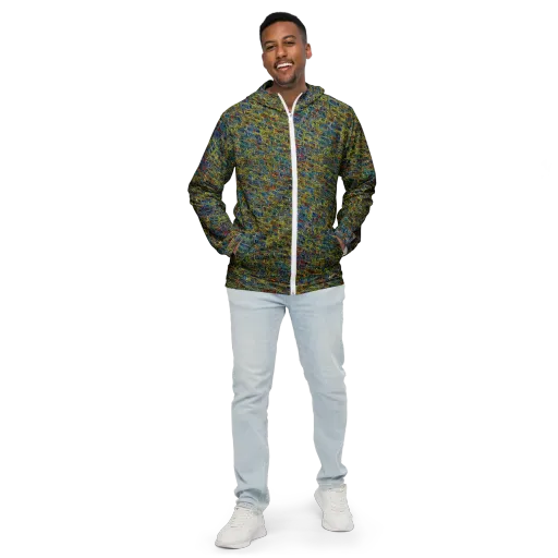 Static Safari on a Men's Windbreaker