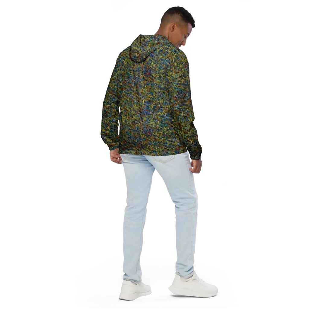 Static Safari on Men's Windbreaker — Back