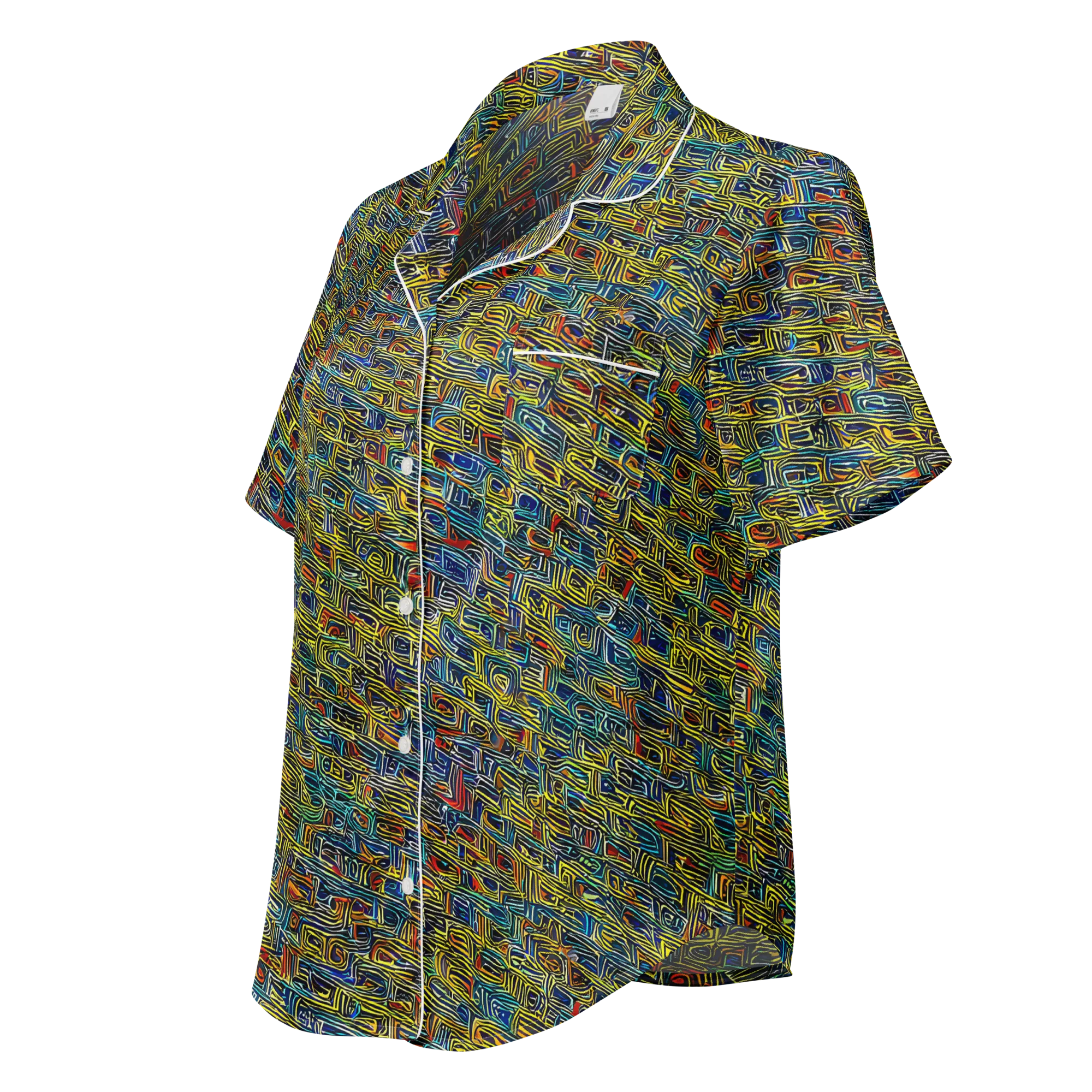 Static Safari on Women's Short Sleeve Pajama Top — Left Front