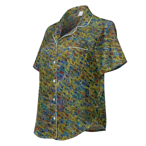 Static Safari on a Women's Short Sleeve Pajama Top