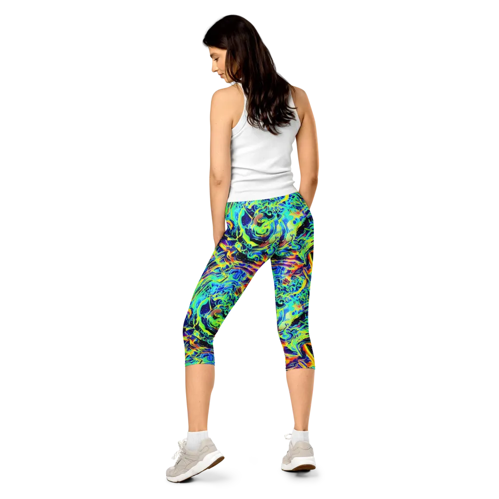 Sonic Aurora on Capri Leggings — Back