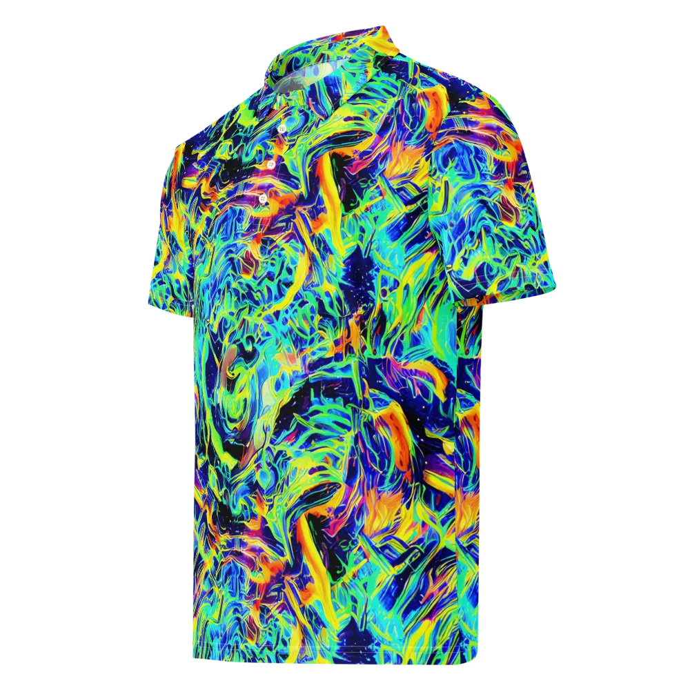 Sonic Aurora on Men's Slim Fit Polo Shirt — Left Front