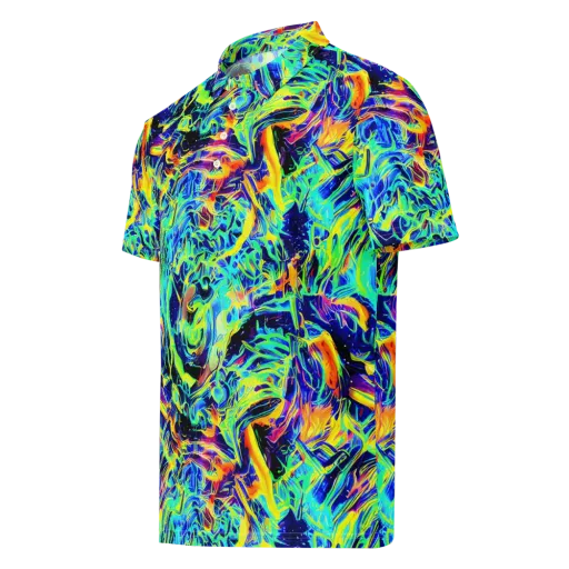Sonic Aurora on a Men's Slim Fit Polo Shirt