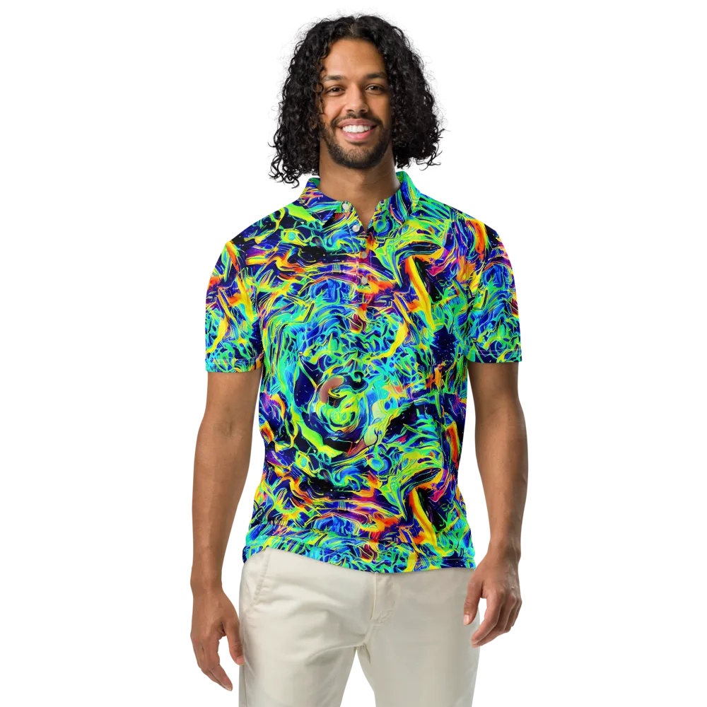 Sonic Aurora on Men's Slim Fit Polo Shirt — Front