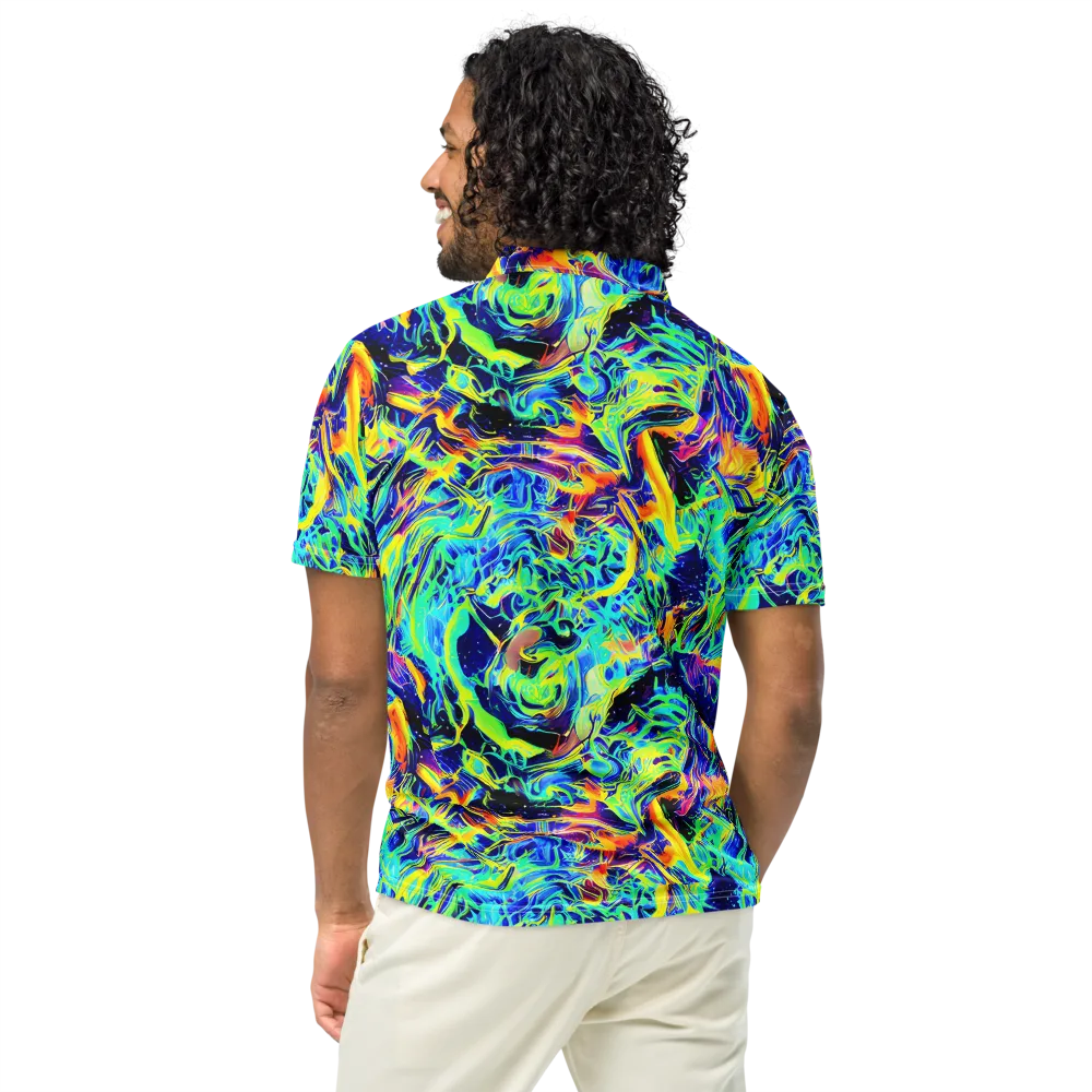Sonic Aurora on Men's Slim Fit Polo Shirt — Back