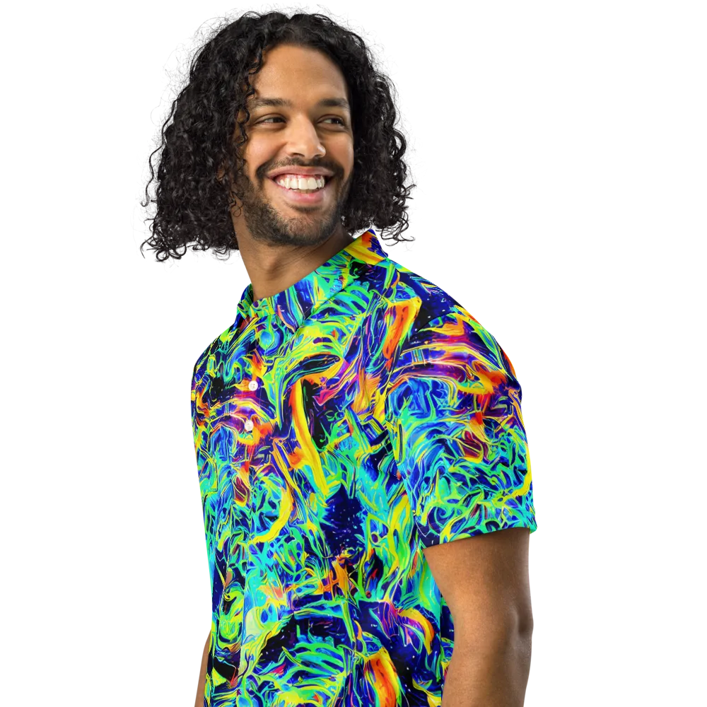 Sonic Aurora on Men's Slim Fit Polo Shirt — Left Front