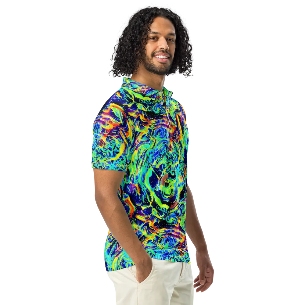 Sonic Aurora on Men's Slim Fit Polo Shirt — Right Front