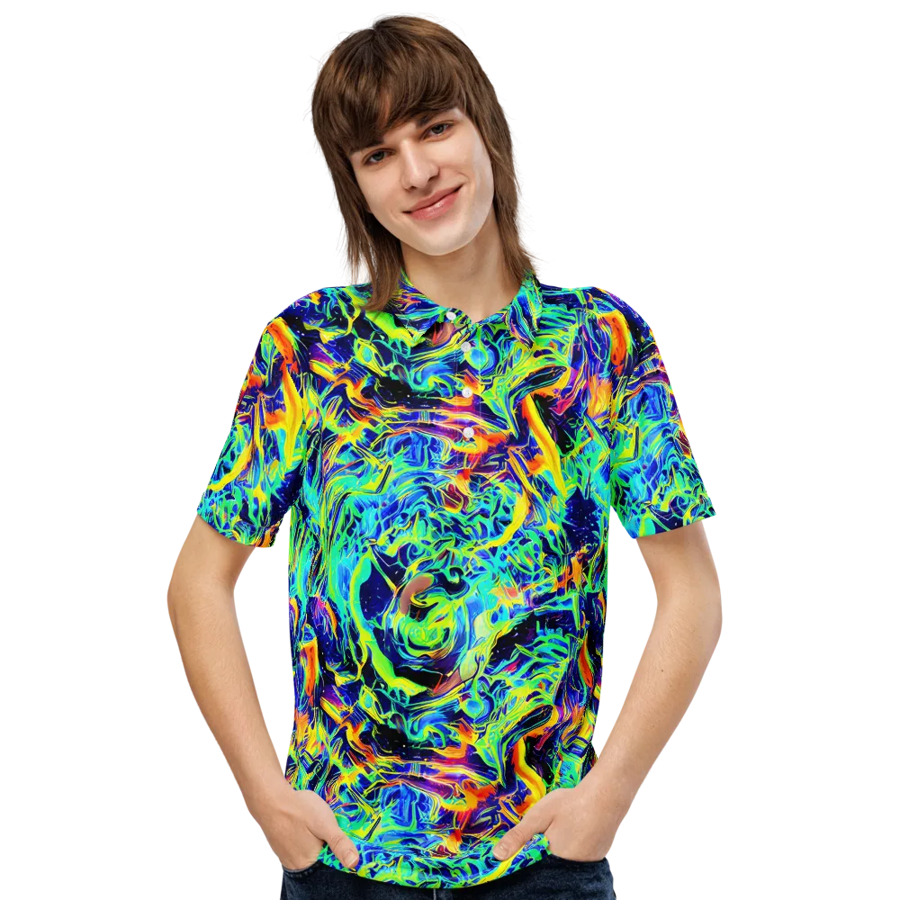 Sonic Aurora on Men's Slim Fit Polo Shirt — Front