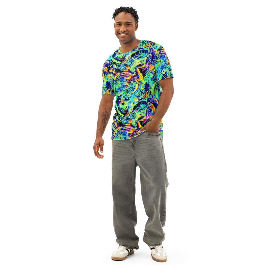 Sonic Aurora on Men's Cotton Crew Neck T-Shirt — Front