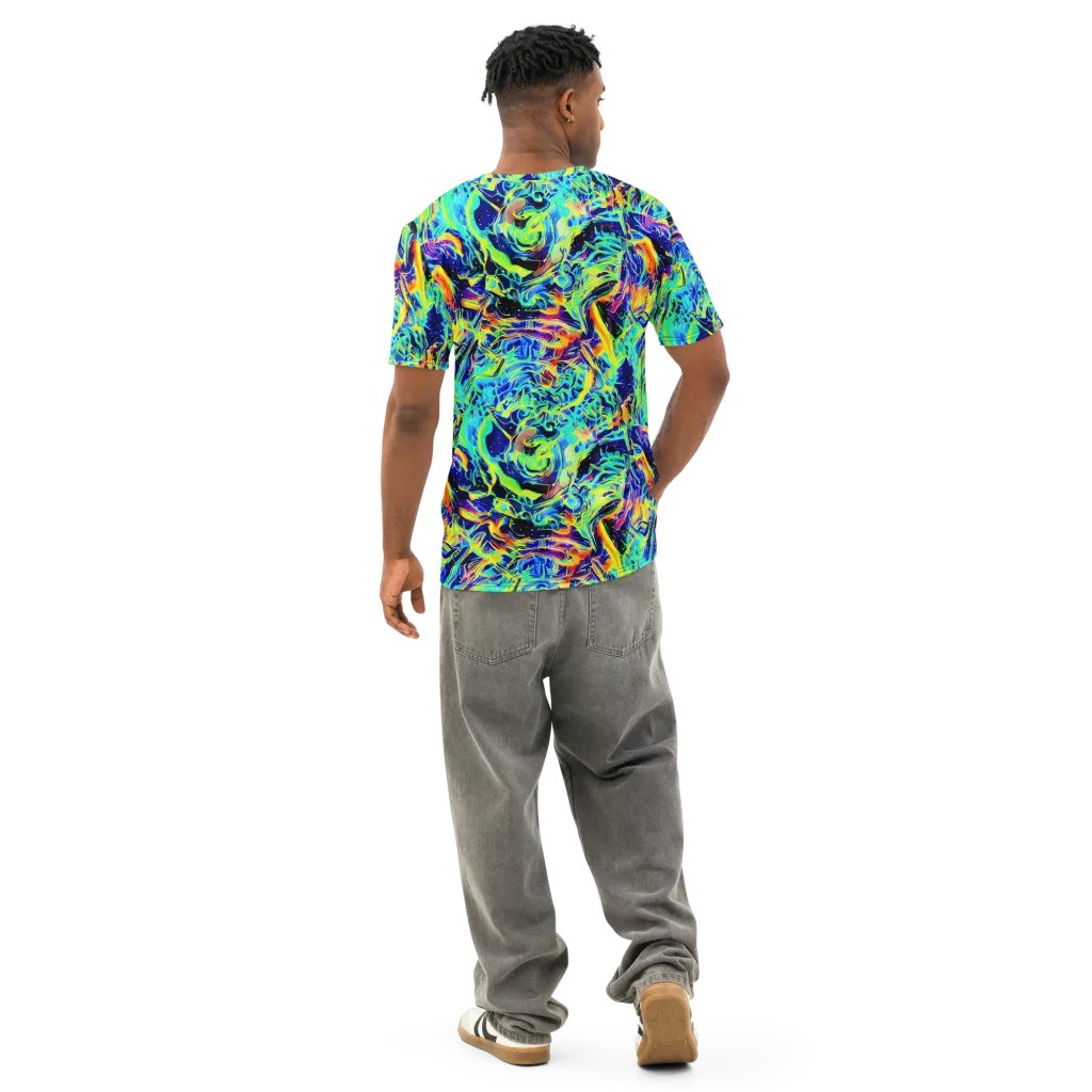 Sonic Aurora on Men's Cotton Crew Neck T-Shirt — Back