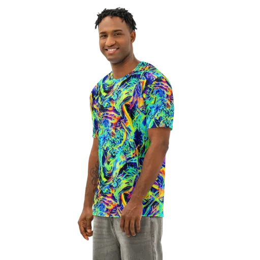 Sonic Aurora on a Men's Cotton Crew Neck T-Shirt
