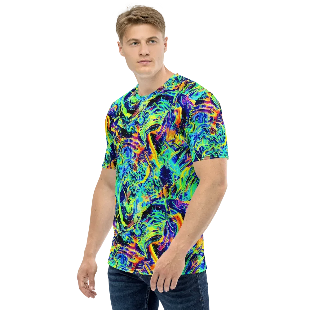 Sonic Aurora on Men's Crew Neck T-Shirt — Left