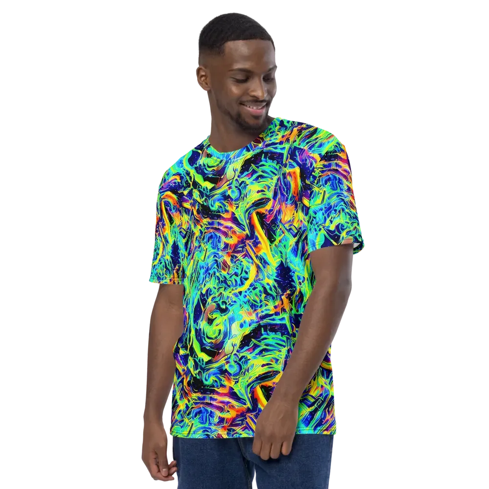 Sonic Aurora on Men's Crew Neck T-Shirt — Left