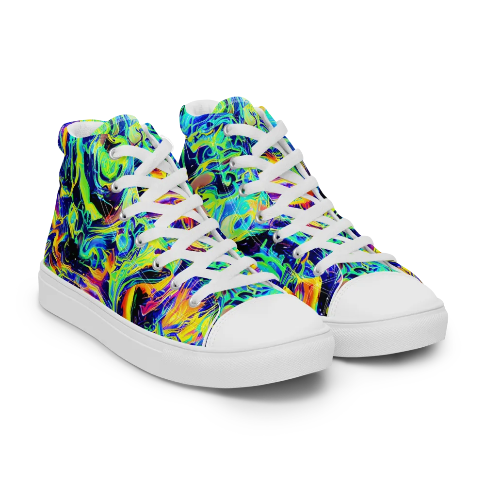 Sonic Aurora on Men's High Top Canvas Shoes — Right Front