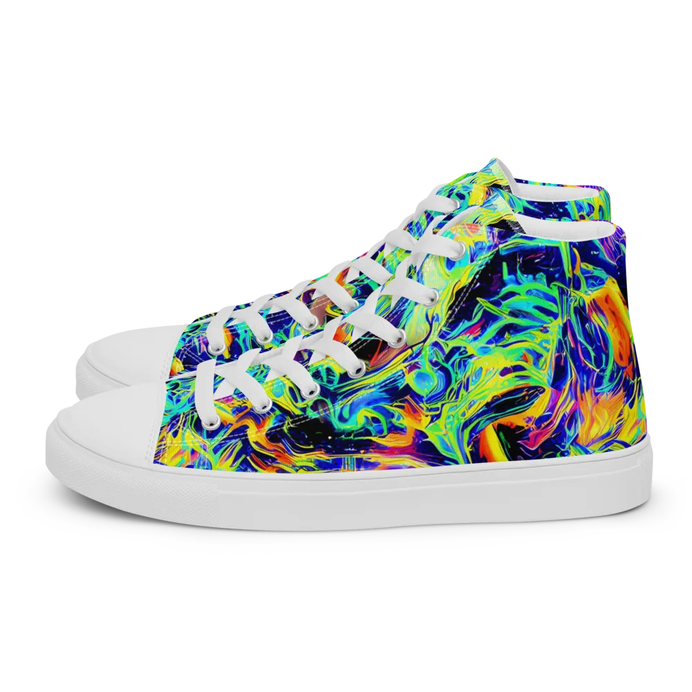 Sonic Aurora on Men's High Top Canvas Shoes — Left