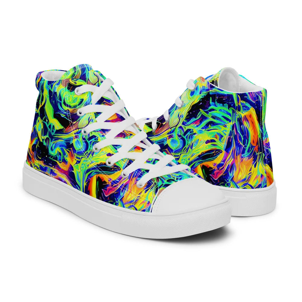 Sonic Aurora on Men's High Top Canvas Shoes — Right