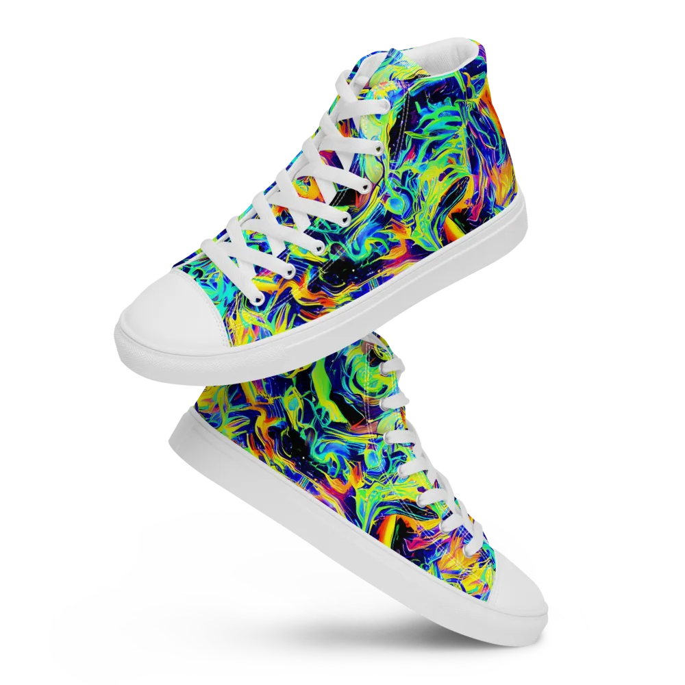 Sonic Aurora on Men's High Top Canvas Shoes — Front
