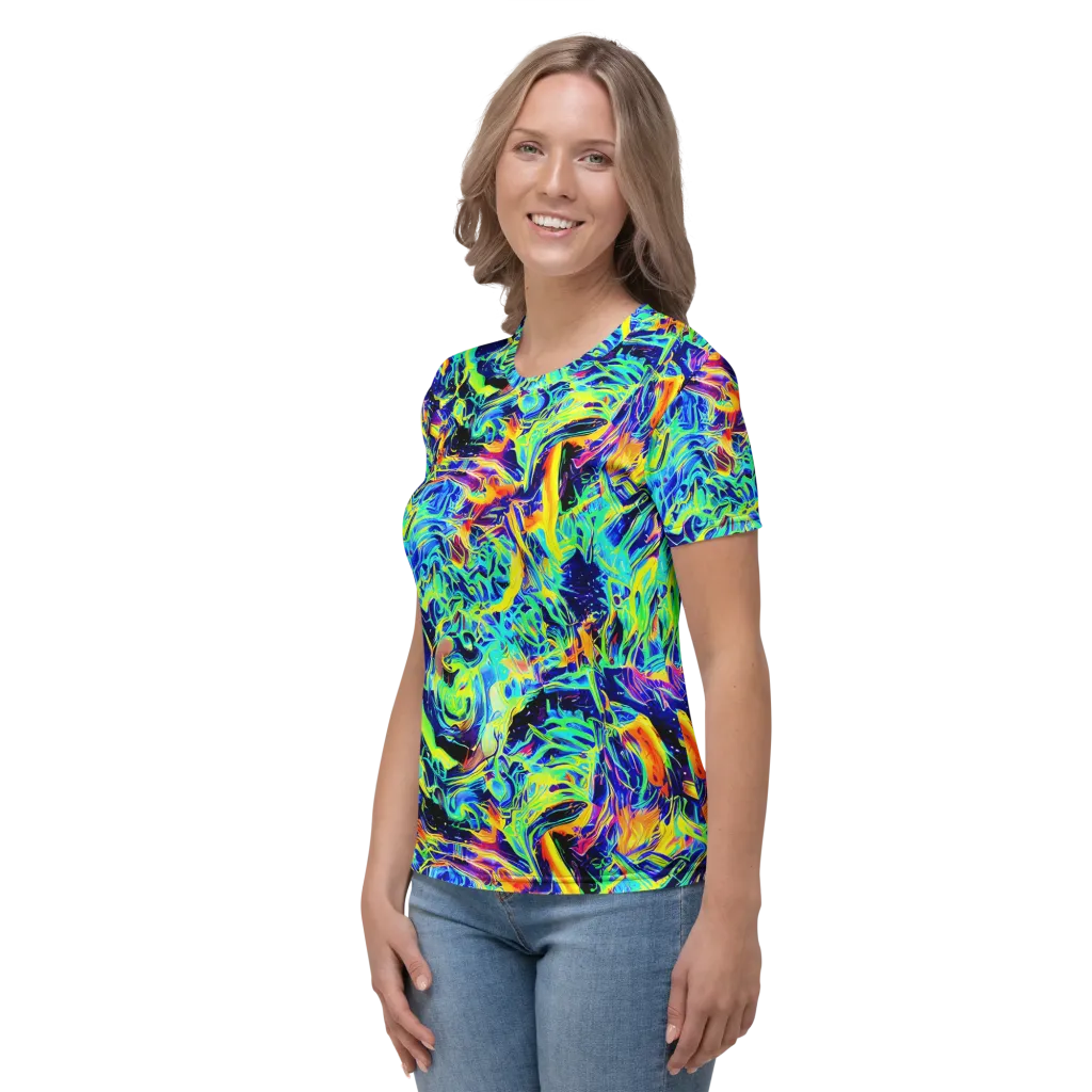 Sonic Aurora on Women's Crew Neck T-Shirt — Left