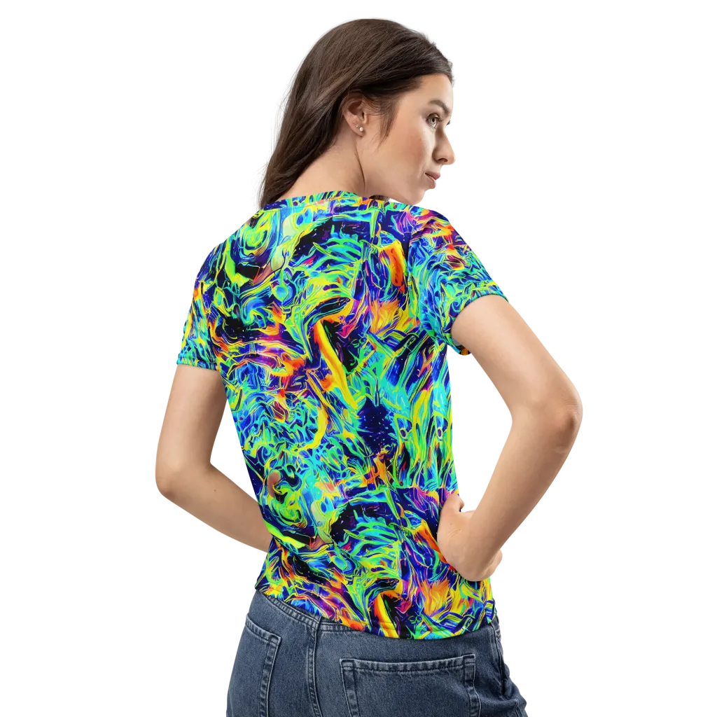 Sonic Aurora on Women's Crew Neck T-Shirt — Back