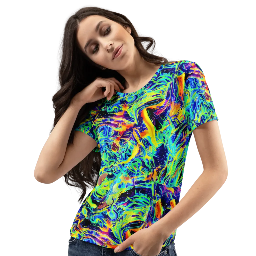 Sonic Aurora on Women's Crew Neck T-Shirt — Left Front