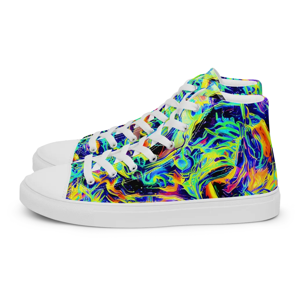 Sonic Aurora on Women's High Top Canvas Shoes — Left