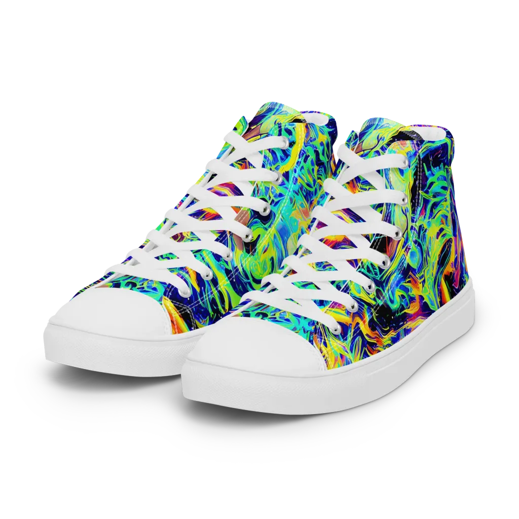 Sonic Aurora on Women's High Top Canvas Shoes — Left Front